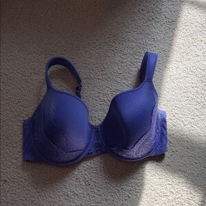 Purple Lace Trim Underwire Bra